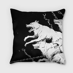 Подушка квадратная Белые волки, цвет: 3D-принт