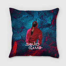 Подушка квадратная Сериал Squid game Игра в кальмара, цвет: 3D-принт