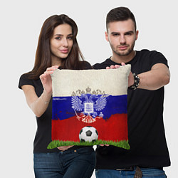 Подушка квадратная Российский футбол, цвет: 3D-принт — фото 2