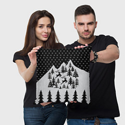 Подушка квадратная Северные Олени в Горах, цвет: 3D-принт — фото 2