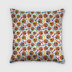 Подушка квадратная Родезийский Риджбек красочный дизайн, цвет: 3D-принт