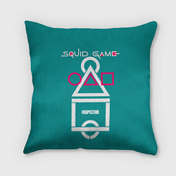 Подушка квадратная Squid Game - Inspector, цвет: 3D-принт