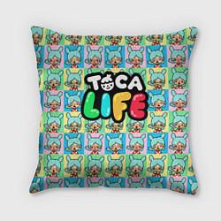 Подушка квадратная Toca Boca logo Тока Бока Рита, цвет: 3D-принт
