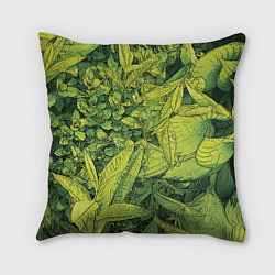 Подушка квадратная Растительная жизнь - Хоста, цвет: 3D-принт