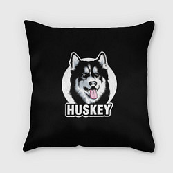 Подушка квадратная Собака Хаски Husky, цвет: 3D-принт