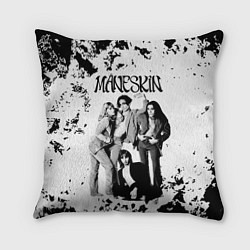 Подушка квадратная Maneskin Монэскин, рок - группа, цвет: 3D-принт