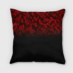 Подушка квадратная BLACK RED CAMO RED MILLITARY, цвет: 3D-принт