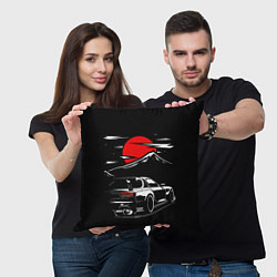 Подушка квадратная MAZDA RX 7 Мазда при свете красной луны, цвет: 3D-принт — фото 2