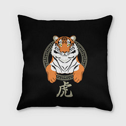 Подушка квадратная Тигр в рамке, цвет: 3D-принт