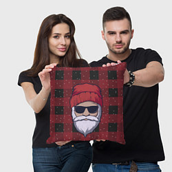 Подушка квадратная SANTA HIPSTER САНТА ХИПСТЕР, цвет: 3D-принт — фото 2