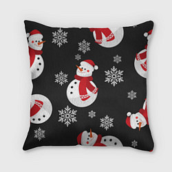 Подушка квадратная Снеговик!, цвет: 3D-принт