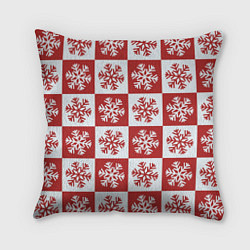 Подушка квадратная Шахматные Снежинки, цвет: 3D-принт