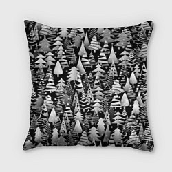 Подушка квадратная Лес абстрактных ёлок, цвет: 3D-принт