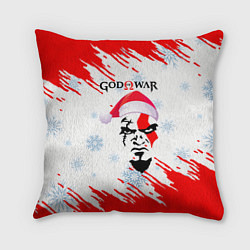 Подушка квадратная Новогодний God of War, цвет: 3D-принт