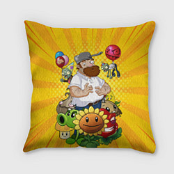 Подушка квадратная PvZ Pop Yellow, цвет: 3D-принт