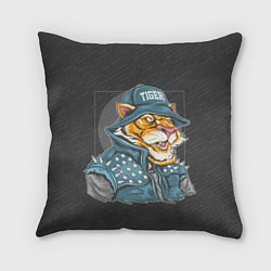 Подушка квадратная Крутой тигр cool tiger, цвет: 3D-принт
