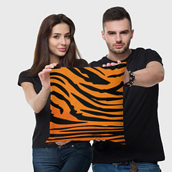 Подушка квадратная Шкура шерсть тигра, цвет: 3D-принт — фото 2