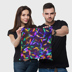 Подушка квадратная Новогодние Фонарики, цвет: 3D-принт — фото 2