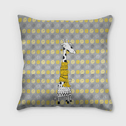 Подушка квадратная Милая жирафа в шарфе, цвет: 3D-принт