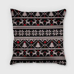Подушка квадратная DEER SWEATER СВИТЕР С ОЛЕНЯМИ, цвет: 3D-принт