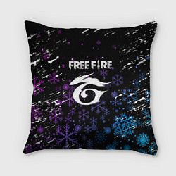 Подушка квадратная Free Fire новогодний, цвет: 3D-принт