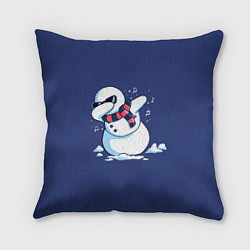 Подушка квадратная Dab Snowman in a scarf, цвет: 3D-принт