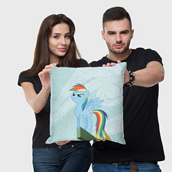 Подушка квадратная Радуга Дэш My Little Pony, Май Литл Пони, цвет: 3D-принт — фото 2
