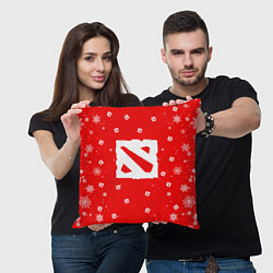 Подушка квадратная НОВОГОДНИЙ ДОТА 2 НОВЫЙ ГОД DOTA 2, цвет: 3D-принт — фото 2