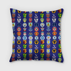 Подушка квадратная Футбольные клубы Английской Премьер Лиги, цвет: 3D-принт