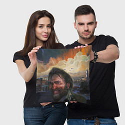 Подушка квадратная Disco Elysium Harrier Du Bois, цвет: 3D-принт — фото 2