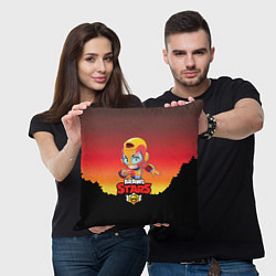 Подушка квадратная Brawl Stars - Max, цвет: 3D-принт — фото 2