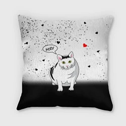 Подушка квадратная CAT LOVE, цвет: 3D-принт