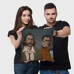 Подушка квадратная Дюбуа и Куцураги маслом, цвет: 3D-принт — фото 2