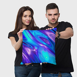 Подушка квадратная Neon Holographic, цвет: 3D-принт — фото 2