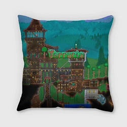 Подушка квадратная Дом в Террарии, цвет: 3D-принт
