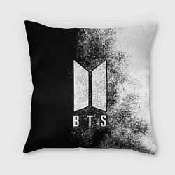 Подушка квадратная BTS ЧБ, цвет: 3D-принт