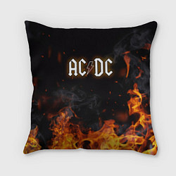 Подушка квадратная ACDC - Fire, цвет: 3D-принт