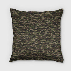 Подушка квадратная Камуфляж Вязаный лесной, цвет: 3D-принт