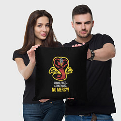 Подушка квадратная Cobra Kai - No mercy!, цвет: 3D-принт — фото 2