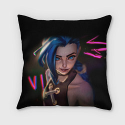 Подушка квадратная Jinx - Джинкс Паудер, цвет: 3D-принт