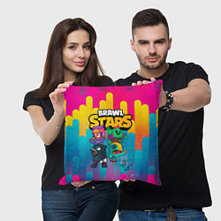 Подушка квадратная BRAWL STARS ВМЕСТЕ, цвет: 3D-принт — фото 2