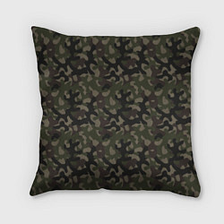 Подушка квадратная Лесной Охотничий Камуфляж, цвет: 3D-принт