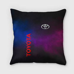 Подушка квадратная Toyota - неоновый дым, цвет: 3D-принт