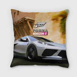 Подушка квадратная Игрище Forza Horizon 5, цвет: 3D-принт