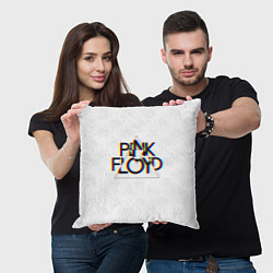 Подушка квадратная PINK FLOYD LOGO ПИНК ФЛОЙД ГЛИТЧ, цвет: 3D-принт — фото 2