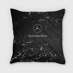 Подушка квадратная Mercedes-Benz штрихи black, цвет: 3D-принт