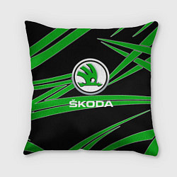 Подушка квадратная Skoda: Geometry, цвет: 3D-принт