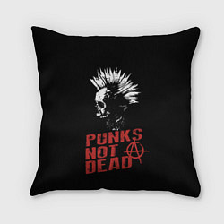 Подушка квадратная Punks Not Dead, цвет: 3D-принт