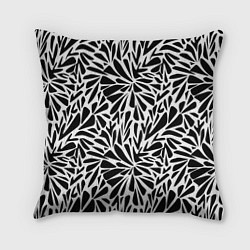 Подушка квадратная Черно белый абстрактный узор, цвет: 3D-принт