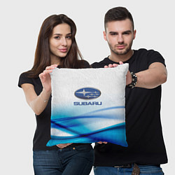 Подушка квадратная Subaru Спорт текстура, цвет: 3D-принт — фото 2